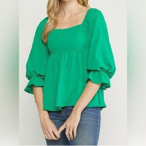 ✨ Entro Square Neck Babydoll Blouse